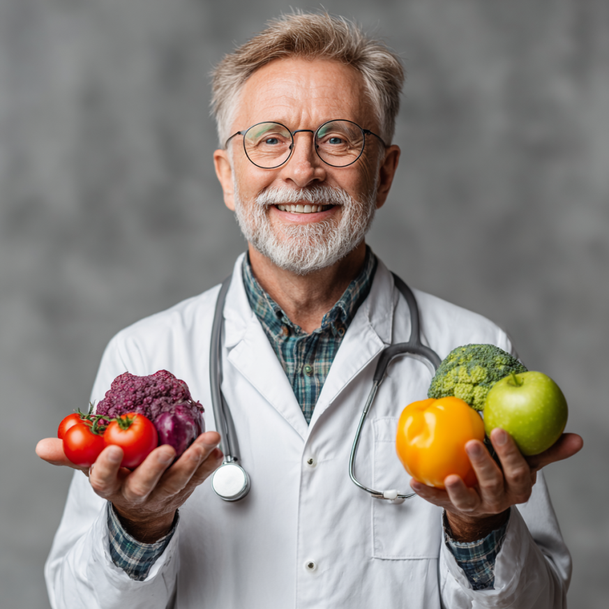 Healthy senior enjoying nutritious meal